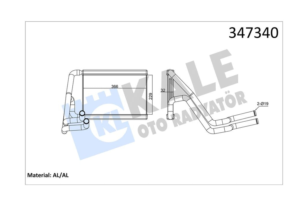 Радіатор обігрівача Hyundai Ix35 - Kia Sportage Heater (347340) KALE OTO RADYATOR